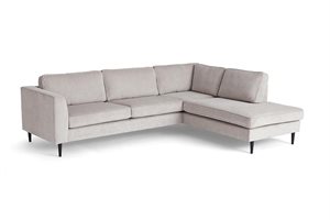 Houston sofa med open end - Hvid fløjl